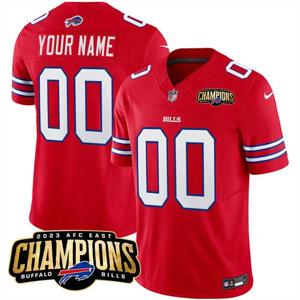 Men & Women & Youth Buffalo Bills Active Player Custom Red 2023 F.U.S.E. AFC East Champions Ptach Football Stitched Jersey